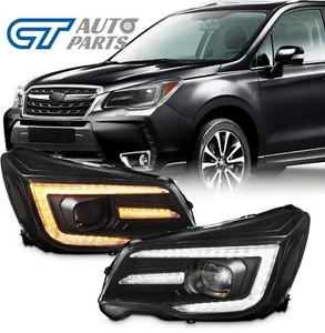 LED DRL Projector Sequential Headlights for 13-18 Subaru Forester S4 Xenon Type - Picture 1 of 18