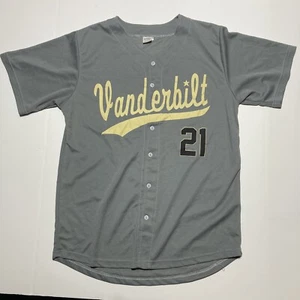 Vanderbilt Button-Down Baseball Trikot Erfolgsaktionen grau Größe Medium NCAA - Bild 1 von 7