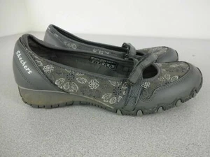 Skechers 21180 Damenschuhe grau Leder freche Mary Jane Keilabsatz Größe 6 (EUR 36) - Bild 1 von 8