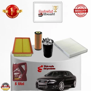 KIT TAGLIANDO FILTRI + OLIO AUDI A4 1.9 TDI 96KW 130CV DAL 2003 -> 2004 - Imagen 1 de 2