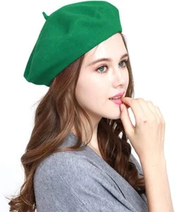 Women Girls 100% Wool Chic French Style Beret Hat Classic Warm Beanie Cap Winter - Picture 1 of 46