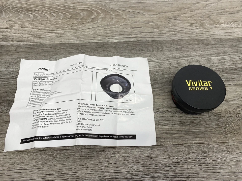 Lente grande angular profissional Vivitar 0,43x com macro 52mm fabricada no Japão 1090413 - Imagem 1 de 4