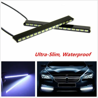 2x Ultra-Slim Car Truck DRL LED Fog Signal Light Daytime Running Lamp Waterproof - Image 1 of 4