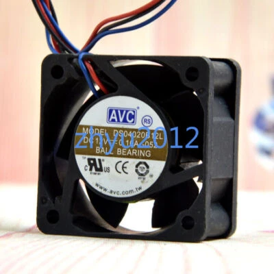 100% Test 1pc AVC DS04020B12L 12V 0.10A 4cm 4020 3-wire Double Ball Cooling Fan - Image 1 of 4