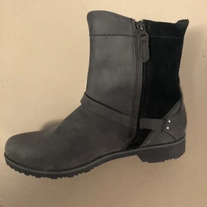 Eddie Bauer Wms Covey Matt Black nubuck /Black Suede Leather Ankle Boots 11-12 - Picture 1 of 12