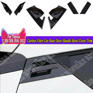 For Toyota CHR C-HR 2016-2023 Carbon Fiber Car Rear Door Handle Bowl Cover Trim - Picture 1 of 7
