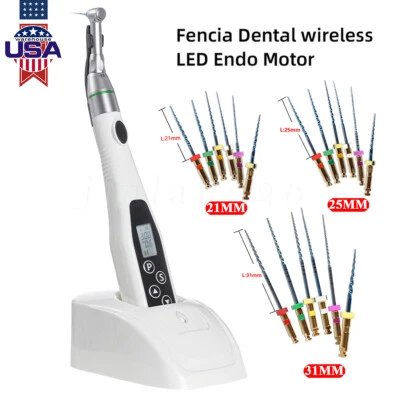 Endodoncia Dental Inalámbrica 16:1 LED Endo Motor/6*Endo Rotary File 31MM 21/25 Foto 1 de 4