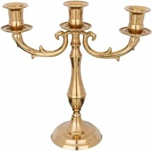 Kerzenständer Messing Kerzenleuchter Gold Kerzenhalter H 28 Mehrarmig - Bild 1 von 5