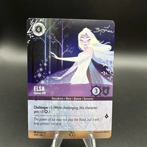 Disney 100 Lorcana Collector's Elsa Guantes Apagados 19/P1 Promo Error Error Error Casi Nuevo - Imagen 1 de 4
