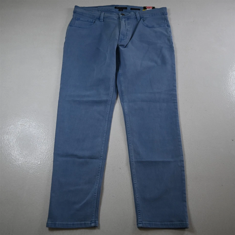 NEW Michael Kors 34x30 Light Blue Stretch Denim Parker Slim Mens Jeans - Image 1 of 4