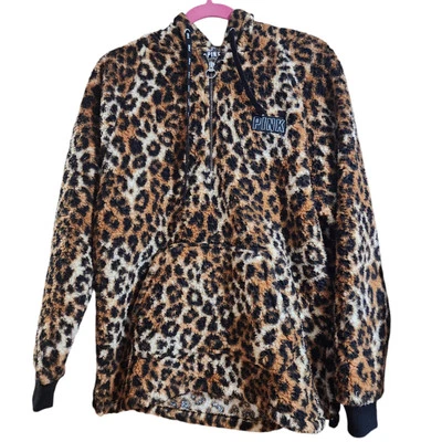ROSA Victoria's Secret Pequeña Sudadera con Capucha Sherpa Estampado Leopardo Grande Foto 1 de 4