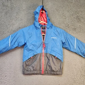 Patagonia Jacket Youth 4T Blue Gray Hooded Full Zip Water Resistant Outdoors - Picture 1 of 8