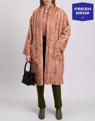 RRP €799 FORTE_FORTE Faux Fur Wrap Coat 0 XS Belted Lined Made in Italy - Image 1 of 4