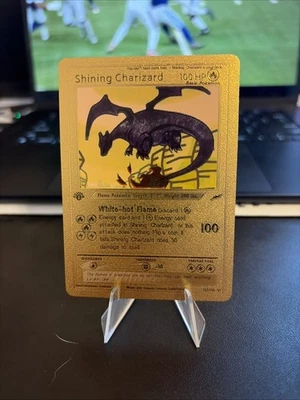 2000 POKEMON SHINING CHARIZARD WHITE-HOT FLAMES GOLD CARD #107/105 Secret RARE - Image 1 of 2