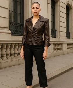 Coldwater Creek Damen Jacke Petite Medium 3/4 Ärmel schwarz Seide PM Wear - Bild 1 von 7