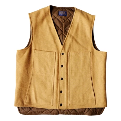 Vintage Pendleton Vest Mens XL 60s 70s Mackinaw Wool Snap Workwear Jacket USA 🔥 - Image 1 of 4