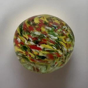 Vintage Art Glass Paperweight Swirl Millefiori Round Orb Multicolor Desk Decor - Picture 1 of 4