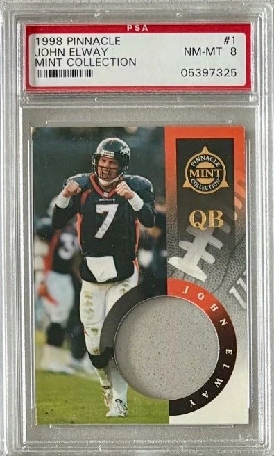 1998 Pinnacle #1 John Elway PSA 8 Mint Collection POP 1 (only graded example) - Image 1 of 2