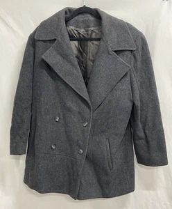 Vintage Josh Evan Damen grau 100 % Schurwolle Knopfleiste Jacke Größe 16 - Bild 1 von 23