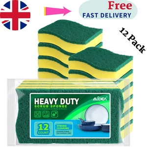 Kitchen Cleaning Sponges Scourers Washing Up Non-Scratch for Dish Pad - Picture 1 of 7