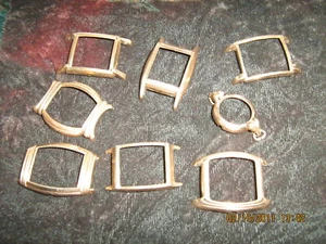 Bulova,Benrus,Wittnauer 8 Gold Filled wristwatch tops,shells,28g scrap or not - Picture 1 of 11