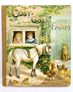 Raphael Tuck Cozy Cot Farm by Raphael Tuck & Sons #1501 - Rare 1895 Pop-Up Book - Picture 1 of 11