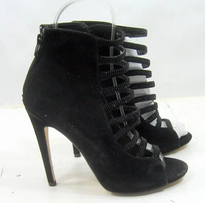 Black 4.5"High Stiletto Heel FRONT STRAP Open Toe  Shoes  WOMEN Size 6.5 - Изображение 1 из 4