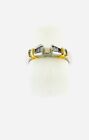 Ladies Platium & 18K Yellow Gold Diamond Semi Mount Ring With Rounds & Baguettes