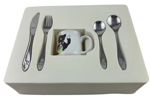 Marke Tischfein Kinderbesteck Set 5 tlg. Katze NEU und OVP - Bild 1 von 6