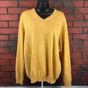 Brooks Brothers Woman's Wool Sweater V-Neck Yellow Large Classic - Picture 1 of 6