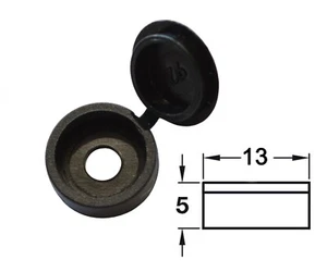 Pack of 20 BLACK Snap On Hinged Screw Cover Caps for M3.5 & M4 Screws - Picture 1 of 4