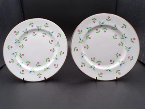 Two Vintage Royal Victoria Fine Bone China Lunch Plates 8" Floral England A25 - Picture 1 of 7