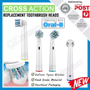 4pcs CROSS ACTION Replacement Brush Heads for Oral-B Electric Toothbrushes AU - Picture 1 of 9