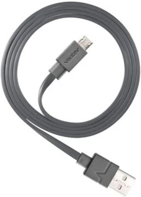 Ventev Chargesync Micro USB Cable High Speed, Flat Tangle Free Design, 3ft Gray - Image 1 of 4