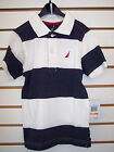 Infant  Boys 34.50 Nautica Off White  Navy Striped Polo Shirt Size 12 mo - 7