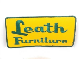Vintage Leder Möbelhaus Aufnäher groß bestickt gelb & grün zum Aufnähen 8,5" - Bild 1 von 5