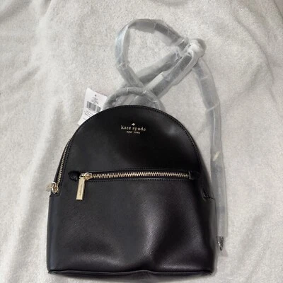 Mochila pequeña Kate Spade Perry de cuero Saffiano negra K8698 nueva con etiquetas Foto 1 de 4