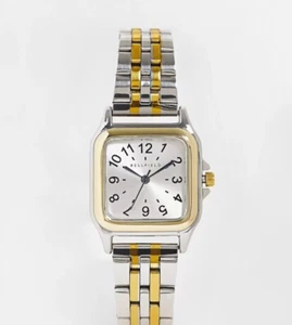 Bellfield Slimline Link Strap Watch With Square Dial In Silver And Gold - Picture 1 of 4