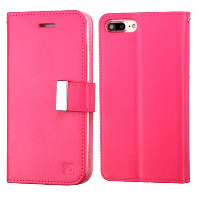 For Apple iPhone 7 8 Plus 5 Card Slot Leather Flip Wallet Case Cover Pouch +Hook - Image 1 of 4