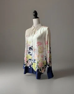 Rose + Olive Women sz L Top Blouse Long Sleeve Shirt NWT Floral - Picture 1 of 7