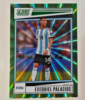 2022-23 Panini Score FIFA Exequiel Palacios /5 Green Laser Argentina - Image 1 of 2