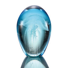 Blue Mist Jellyfish Glow In The Dark 4.5 x 3 Art Glass Table Top Figurine Décor
