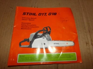 OEM Stihl 017, 018 CHAINSAW Owner's Manual OEM - Picture 1 of 1