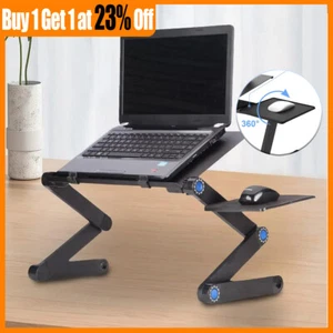 Adjustable Folding Laptop Table Stand Tray Bed Sofa Lap Portable Computer Desk - Picture 1 of 14