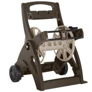 Suncast Hose Reel 225' Capacity Mobile Cart Resin Brown Durable Plastic wheels - Picture 1 of 6