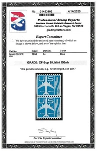 Scott #C52 Pair--Large Hole--2025 PSE Cert XF-Sup 95 MNH-2025 SMQ $65.00 - Picture 1 of 2