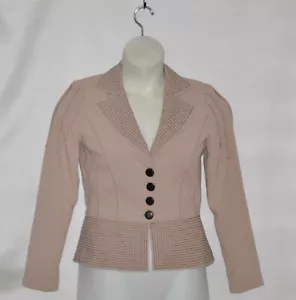 Blazer punto trapunto Mark of Style by Mark Zunino colletto intagliato taglia 8 blush - Foto 1 di 2