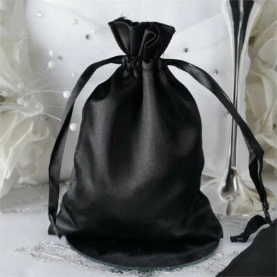 180 pcs 5x7 inch SATIN FAVOR BAGS - Shiny Wedding Drawstring Gift Large Pouches - Image 1 of 4