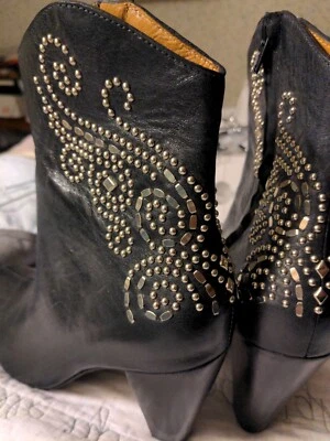 Calleen Cordero 'Ravi' Black Leather  Studded Boot Sz 9 NEW! - Image 1 of 4