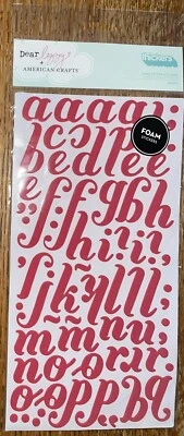 НАКЛЕЙКА AMERICAN CRAFT Dear Lizzy ТОЛСТАЯ КРАСНАЯ ПЕНА Алфавит Альфа БУКВА НОМЕР - Изображение 1 из 4